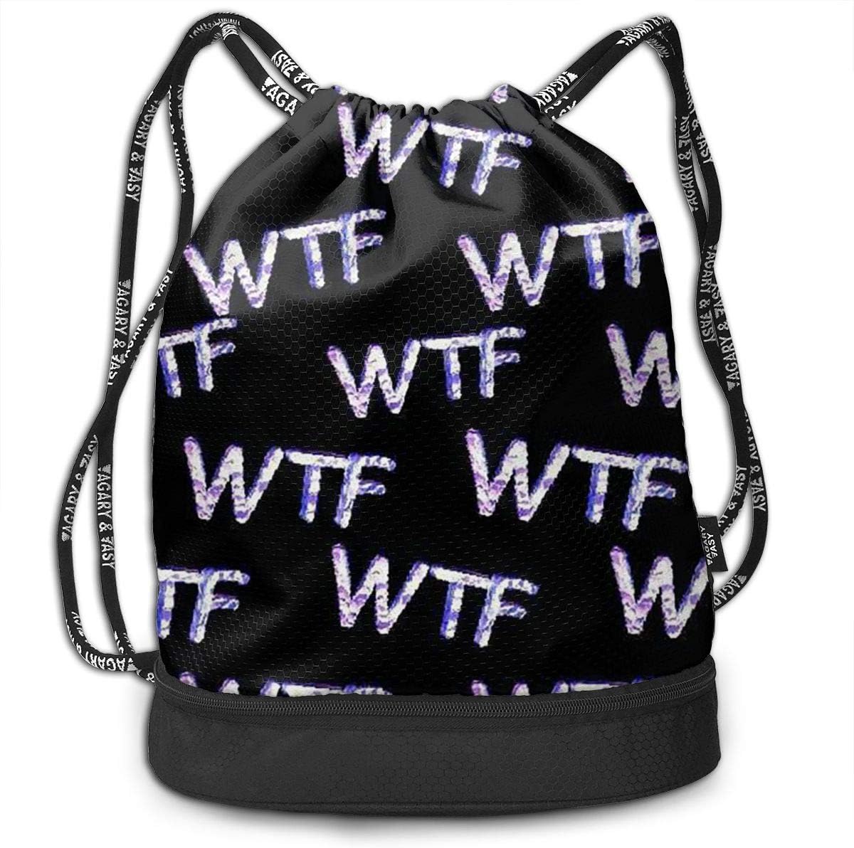 WTF Multifunctiona Drawstring Sport Backpack Foldable Sackpack