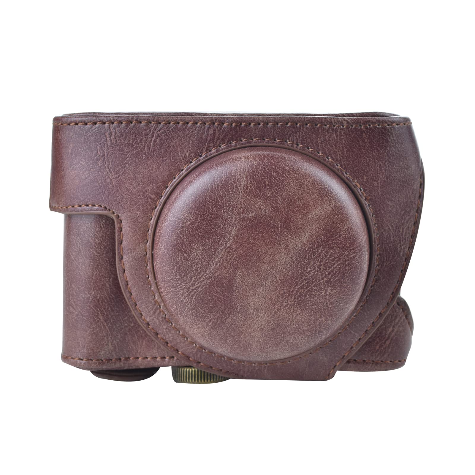 Rieibi ZV1 Case - Vintage PU Leather Camera Case for Sony ZV1 ZV-1 DSLR Camera - ZV-1 Protective Case - Coffee