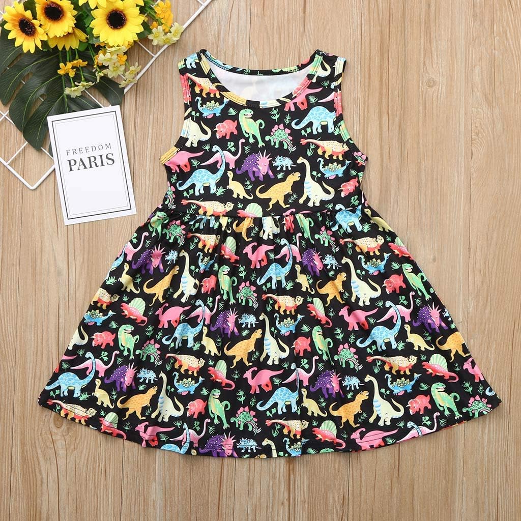 Amazon Co Jp Feiscat 子供服 女の子 ドレス ワンピース ガールズ 動物柄 恐竜 カラフル プリント ベビー服 きれいめ 日常 記念日 七五三 演奏会 普段着 発表会 花見 お出かけ 可愛い お姫様 お嬢様 旅行 服 ファッション小物