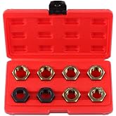 LEONTOOL 8 PCS Axle Spindle Thread Chaser Set, Thread Repair Kit High-Strength Thread Restorer Tool, Axle Spindle Fractional Cleaning and Rethreading Set Metric M20 M22 M24 &amp; UNEF 13/16" 3/4"