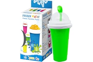 GENERIC Frozen Magic Slushy Maker Cup, Slushie Cups Maker, Milk Cola Squeeze cup, Magic Quick Freeze Cup, Cooling Cup, Smoothies Cup with Lids and Straws for All Age (green)