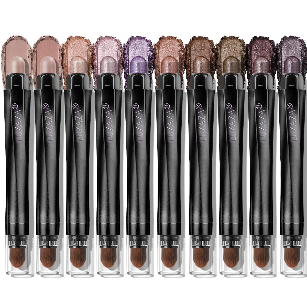 Photo 1 of LUXAZA PRO 10PCS Eyeshadow Stick,Shimmer And Matte Brown Metallic Cream Eyeshadow Pencil Crayon with Smudge-proof & Waterproof,Eye Brightener Stick - Lilac Brown
