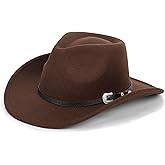 OVOY Kids Wide-Brim Cowboy-Hat 2-7 Years - Wide-Brim Felt-Fedora Cowgirl-Hat