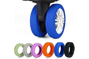 KOVNGE Upgrade Luggage Wheel Covers, 8pcs Suitcases Wheel Protector,Wear-Resistant, Anti-Noise, Silicone Protectors For 2-2.4"Luggage Spinner,Accessories for Travel (Blue)