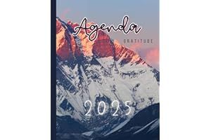Agenda Français 2025 - Janvier à Décembre - Montagnes: Semainier 8.5" x 11"