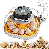 Chicken & Quail Egg Incubator, 12 Egg Incubators for Hatching Eggs, Two Egg Trays, Automatic Egg Turning with Auto Stop, Incu