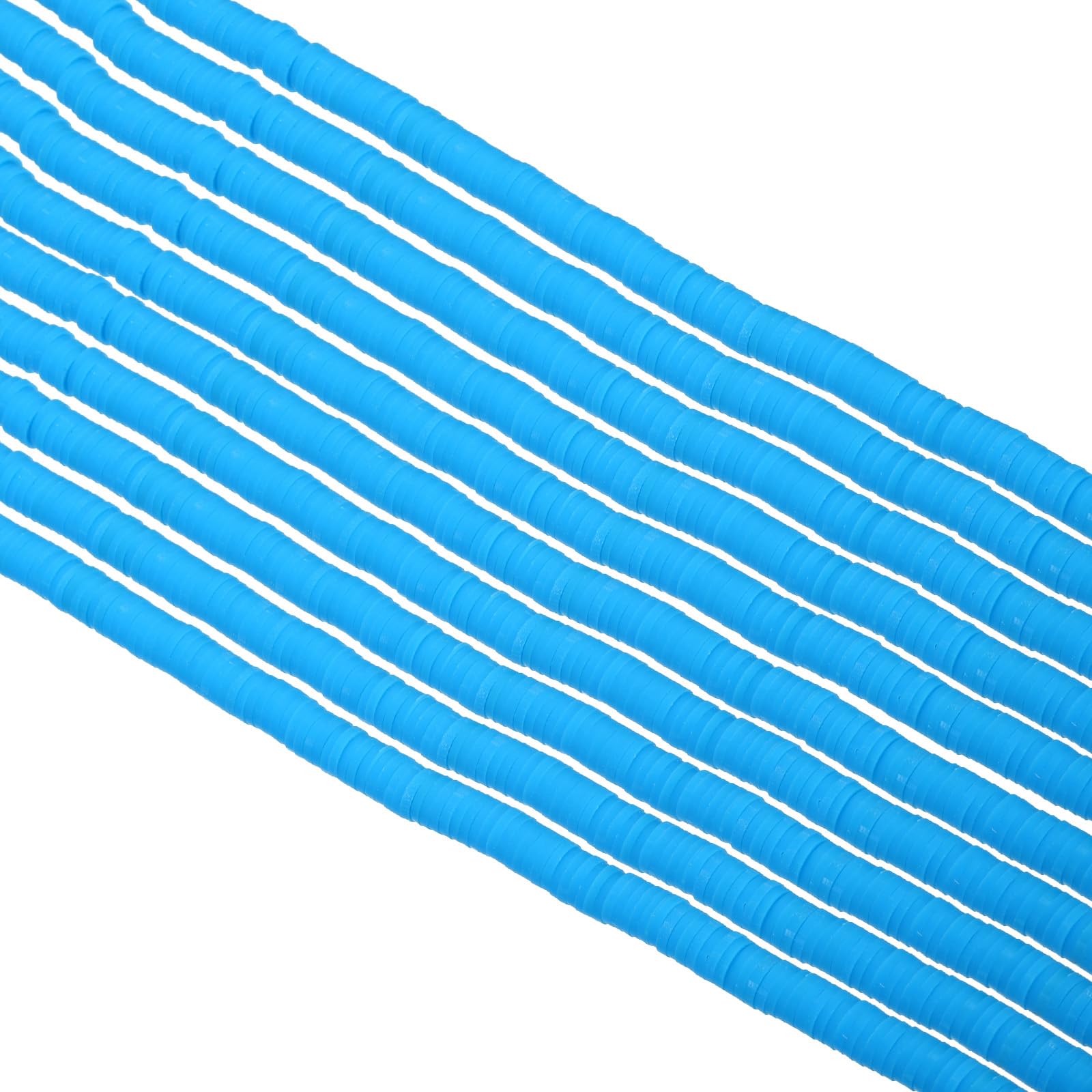 PATIKIL 6mm Polymer Clay Beads Spacer, 3500Pcs 10 Strands Round Flat Handmade Bead Spacer for Craft Home Decor Chain Bracelets Jewelry Making, Blue
