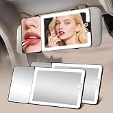 2pcs Car Sun Visor Vanity Mirror with Lights &amp; 20X Magnification | Led Light up Makeup Mirror for Sun Visor, Rechargeable 3 Colors Dimming Light, Universal Accessories for Car SUV Truck