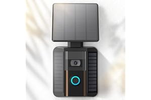 Solar Charger Compatible for Ring Video Doorbell (2020 Release) Micro-USB Port Charging, QIBOX Adjustable Solar Panel Mount, Efficient Solar Charger for Doorbell Camera