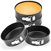 4 Pcs 8 Inch Nonstick Springform Cheesecake Pan with Removable Bottom Black | Round Springform, Easy Release Baking Mold, Carbon Steel, with Stainless Steel Spring Buckles, for Baking Kitchens Restaurant
