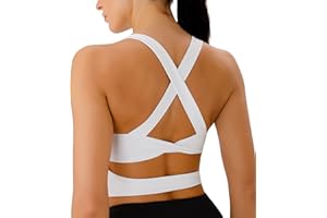 JOYSPELS Sports Bras for Women Criss-Cross Back Padded Workout Tank Tops Medium Support Crop Tops for Women