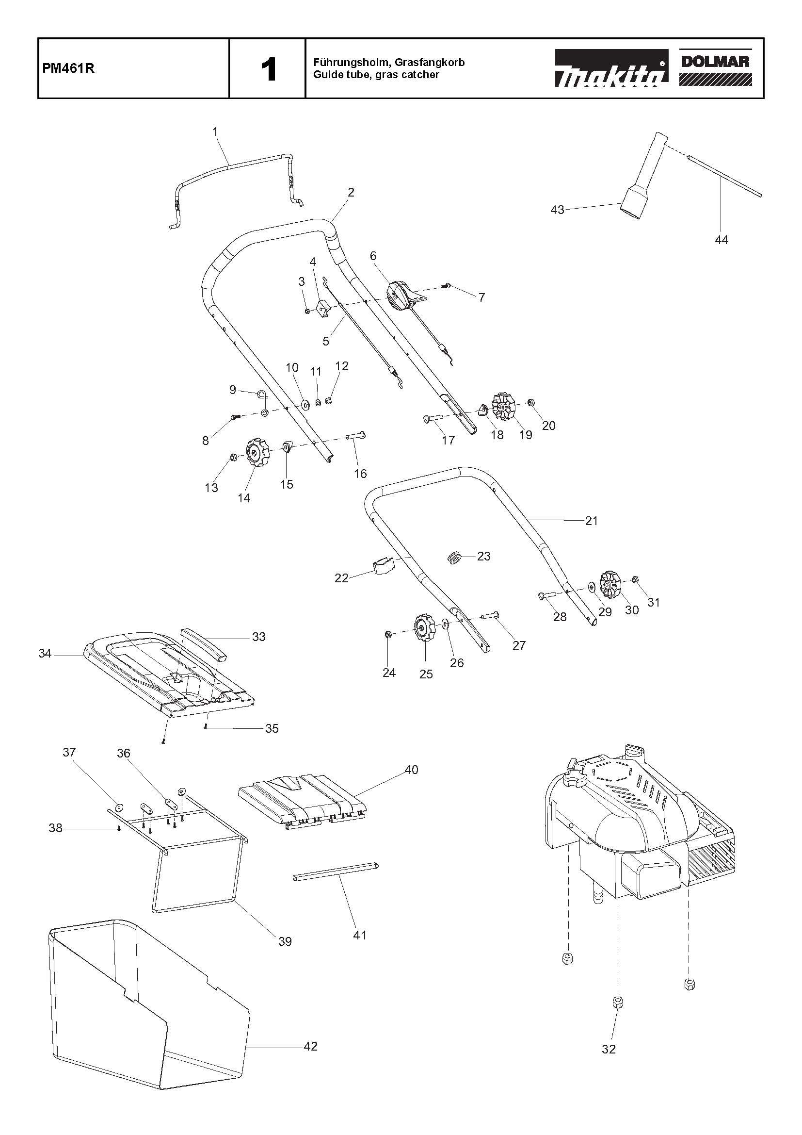 Actuator arm Complete Left Complete, Original Part for Dolmar LS-1300Z