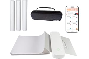 IOOIOO A80 Portable Printer no Ink Inkless Bluetooth Wireless Compact Small for 8.5x11 Letter Size Thermal Paper(impresora portátil),for iPhone Android Mobile Phone Laptop PC,Home Office Travel-White