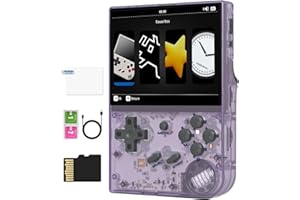 DORITENEY RG35XX 2024 Retro Handheld Game Console Linux System HD and TV Output 3.5 Inch IPS Screen 64G TF Card 5500+ Classic Games 2600mAh Battery( RG35XX 2024 Purple)