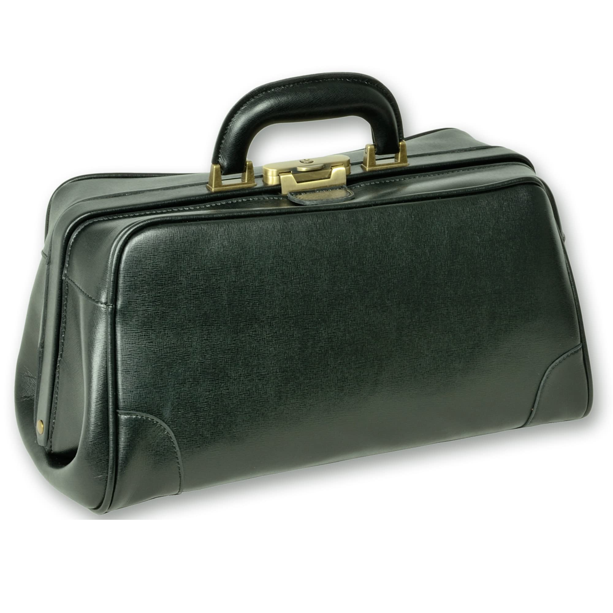 GIMA Vintage leather bag for doctors, FLORIDA model, black color, Italian design and quality