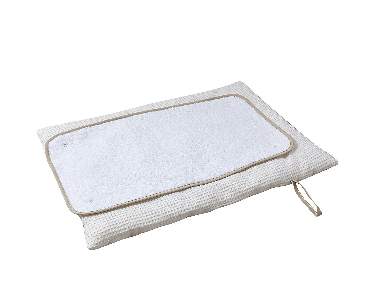 Clair de Lune Cream Waffle Cotton Roly Poly Travel and Change Mat