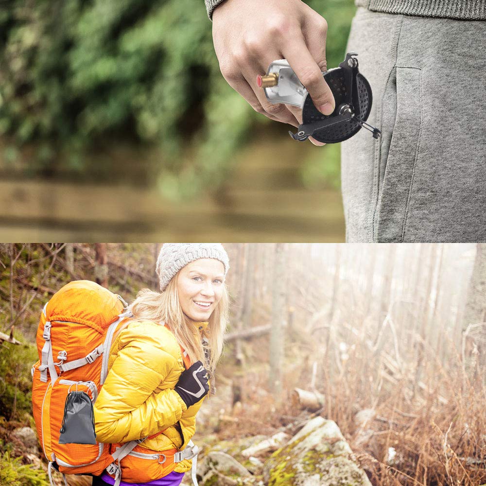 Aomago Ultralight Outdoor Camping Gas Stove with Carry Bag, Portable Backpacking Mini Cooking Stove Hiking Camp Burner Folding Pocket Stove