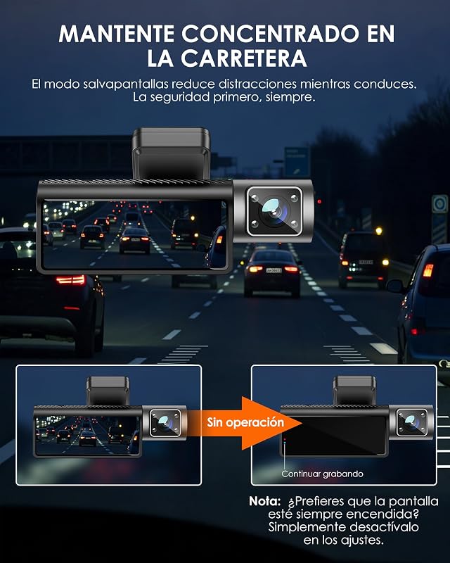 Dashcam 4K de 3 canais com cartão de 32GB GRÁTIS, câmara frontal, traseira e interior 4K+1080P+1080P com WDR, visão noturna IR, WiFi 6, ângulo de 170°, sensor G, modo de estacionamento 24h