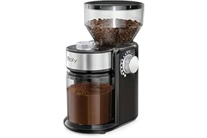 BOLY Electric Adjustable Mill Coffee Bean Grinder with 18 Grind Settings for Espresso, Drip and French Press, Black
