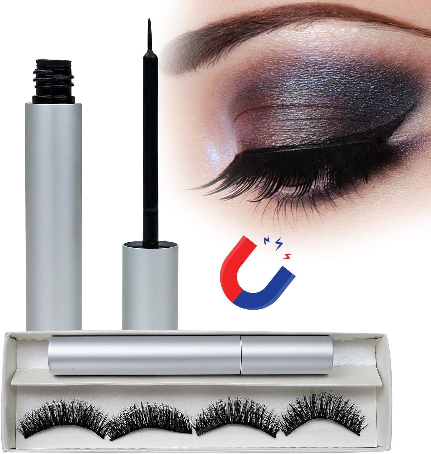 3D Eyeliner with Eyelashes, Reusable Eyeliner and