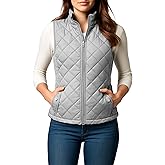 NY Threads Puffer Vest Women Slim Fit Lightweight Stand Collar Quilted Zip Puffer Vest