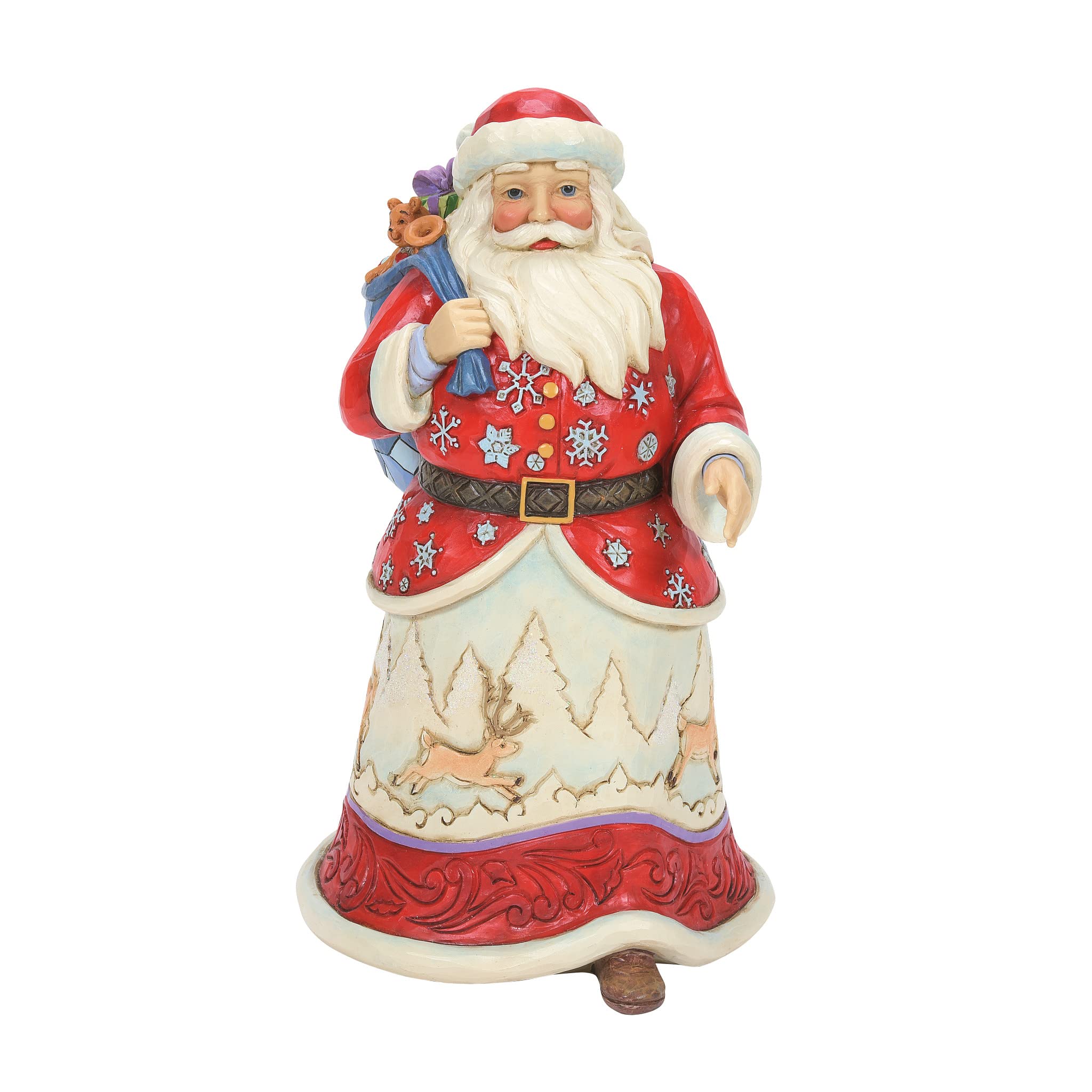 Enesco Jim Shore Heartwood Creek Santa with Bag Over Shoulder Figurine 6008878