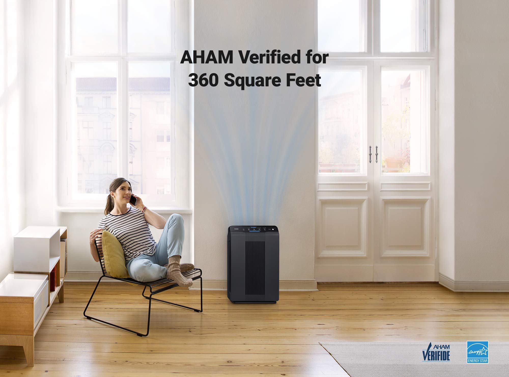 Winix 5500-2 Air Purifier with True HEPA, PlasmaWave and Odor Reducing Washable AOC Carbon Filter Medium - Image 2