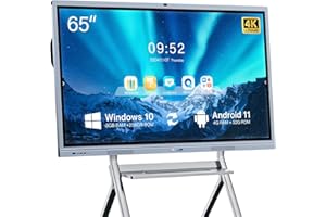 JYXCN 65" 4K Interactive Digital Whiteboard Smart Board | Ultra-HD Display, Android Dual System & Built-in 20MP Camera | Electronic Smartboard with Touchscreen for Classroom, Office (Wall Mount Included)​