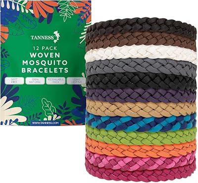 TANNESS 12 Pack Mosquito Repellent Bracelet DEET-Free Kids Adults