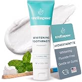 Wellnesse Hydroxyapatite Toothpaste Whitening Fluoride Free Fresh Mint 4 Oz | Calcium Carbonate Sourced From France, Remineralizing Enamel Care, SLS Free, Xylitol Formula, Sensitive Teeth, Gentle On Gums