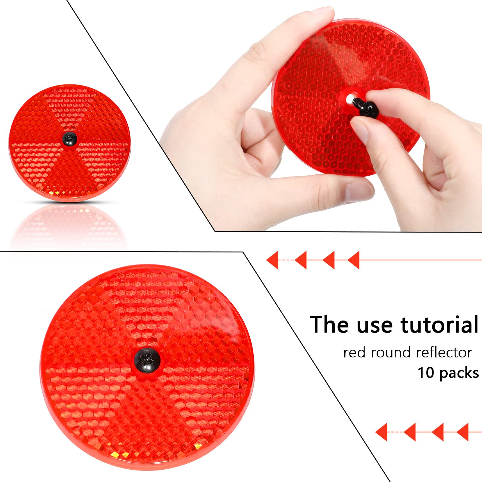 Mua Tallew 10 Pack Front Round Reflector for Driveway Fence Gate Posts ...