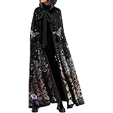 CORAMOON Hooded Cloak Black Cape with Hood Gothic Christmas Halloween Long Capes Women Witch Costume Renaissance Medieval Vampire Robe