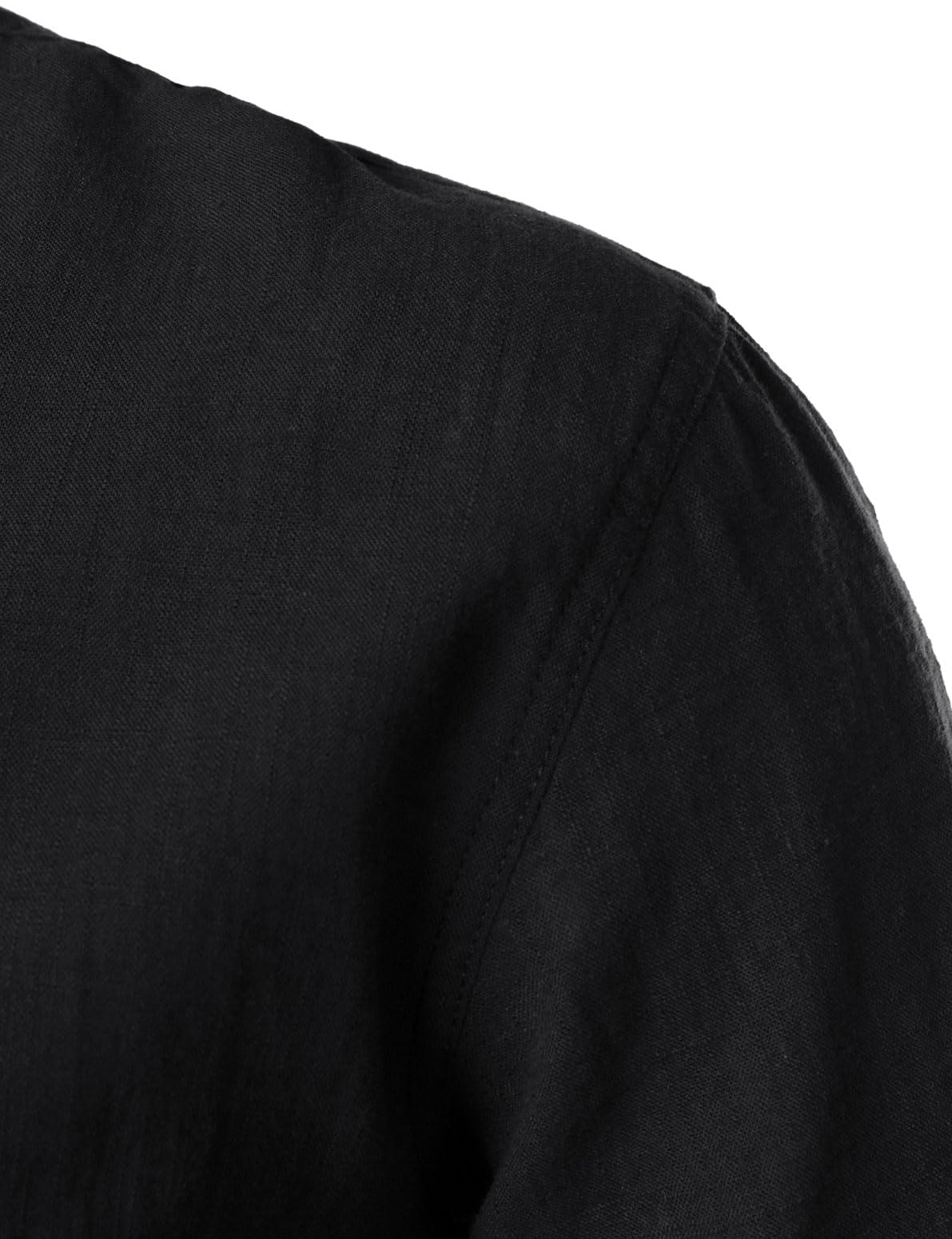 JEMITOP Men's Summer Lightweight Cotton Linen Shirts Casual Short Sleeve Breathable Banded Collar Henley for Beach Vacation