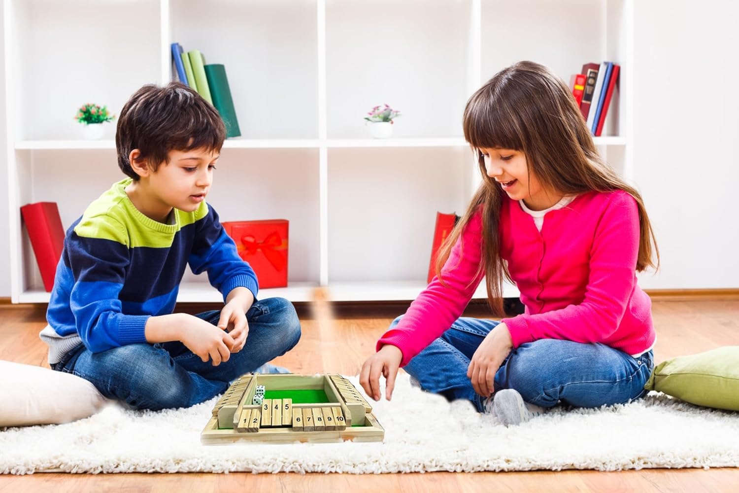 EACHHAHA Shut The Box 4-Spieler,Klappbrett Spiel,Würfelspiel aus Holz,Brettspiel aus Holz,Brettspiele ab 7 8 9 10 + Jahre,Reisespiele,Traditionelle Kneipenspiele 9