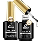 Beetles 2Pcs 15ml Hema-Free Nail Glue Gel for Acrylic Nail Tips | Clear Press On Nails, TPO Free Super Strong UV Nail Glue for Nail Extensions, DIY Long Lasting Nail Gel Kit, Gift for Women