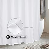EurCross White Shower Curtain 120x180 cm Polyester Anti Mould view 5