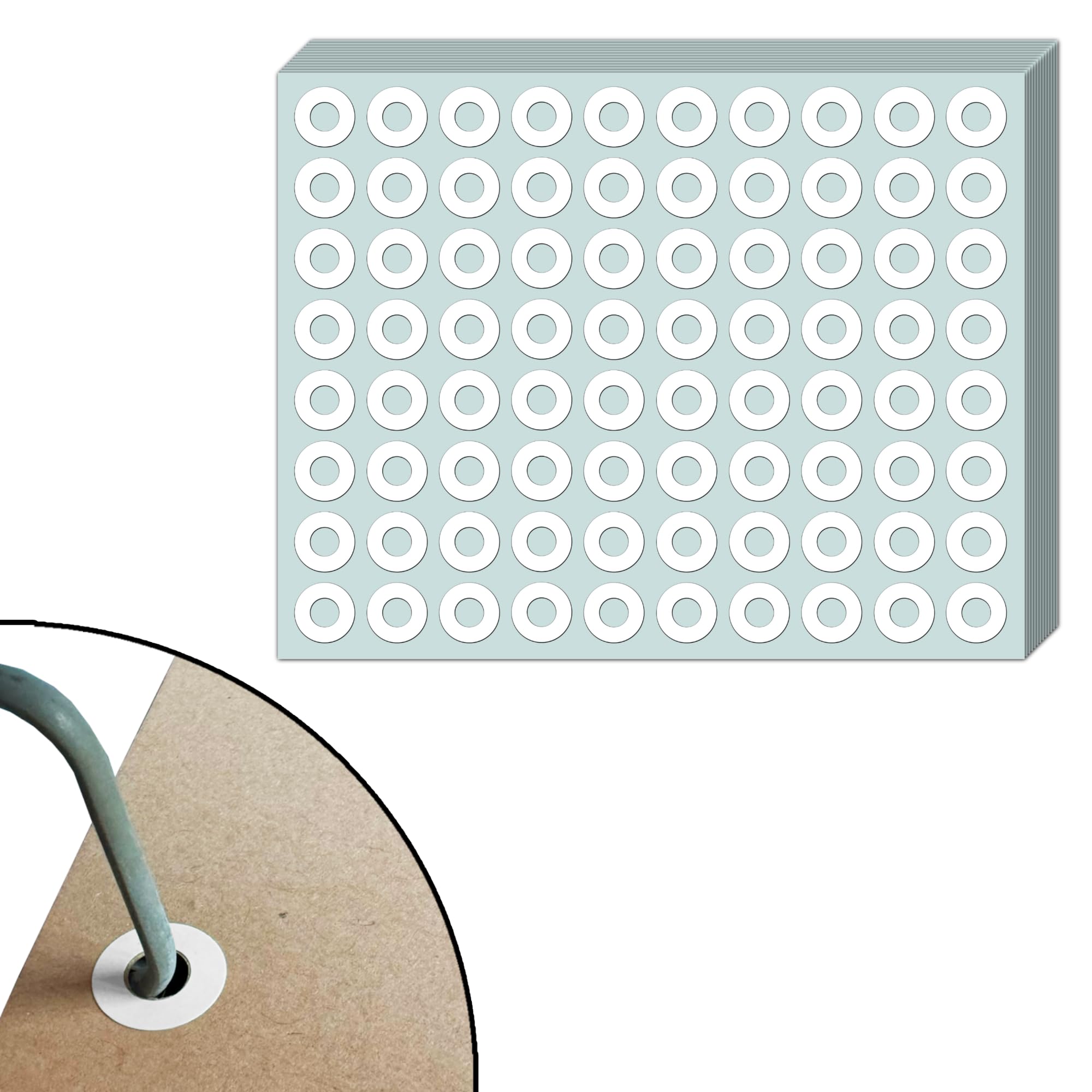 3600 Pieces - Hole Punch Reinforcement Stickers, Paper Hole Reinforcers, Ring Binder Protector - White