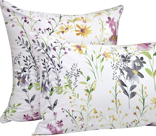 Amazon Com Queen S House Garden Floral Print Pillow Cases Covers