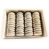 Vanilla Macaron Bites&reg; Cookies Artisanal Selection Gift Box - 24 Count | Rich orchid reduction filling, delicate almond shells, premium global ingredients, pristine white party dessert setup