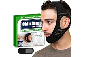 YONGSENINA Anti Snoring Chin Strap for Sleeping, Comfortable Sleep Apnea Devices Comes with Extension Strap, Airflow Jaw Strap, Breathable Stop Snoring Solution Chin Straps for Men and Women, Black
