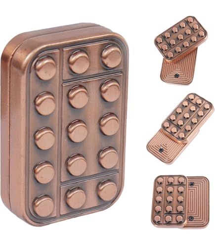 Fidget Slider Magnético De Metal – Ladrillo Háptico Para Aliviar El Estrés – Juguete EDC Con Imanes Y Clics Satisfactorios – Regalo Para Adultos – Color Plata