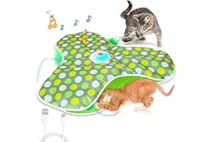 FUGODIWI Cat Toys for Indoor Cats, Interactive Cat Toys for Kitten, Chirping & Motion Activate Automatic cat Toys, Cat Huntin