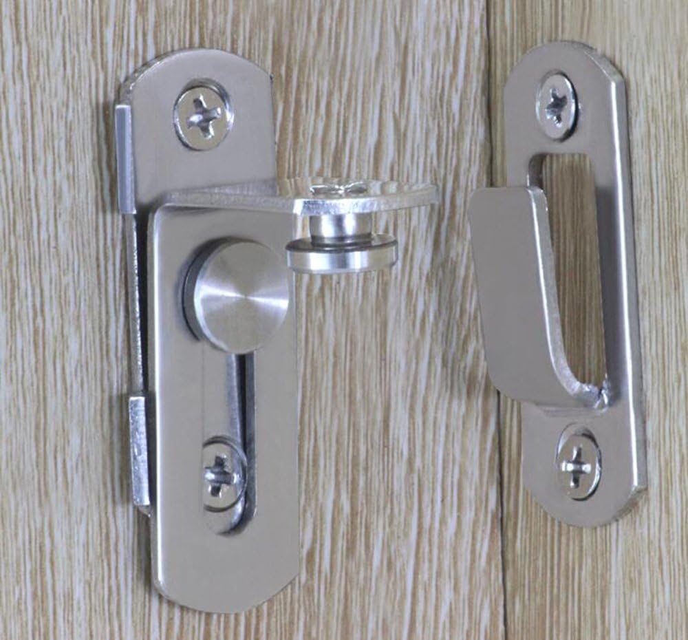 Barn Door Lock, Flip Door Sliding Latch, 90 Degree Stainless Steel Angle Door Latch Buckle, Hook Lock Latch for Barn Garden - Image 5