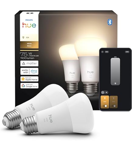 E26 A19 4-pack kit: Starter Hue +bridge 800lm ambiance White Hue PHILIPS 蛍光灯・電球 LED Hue + Ambiance White Bulbs 蛍光灯・電球