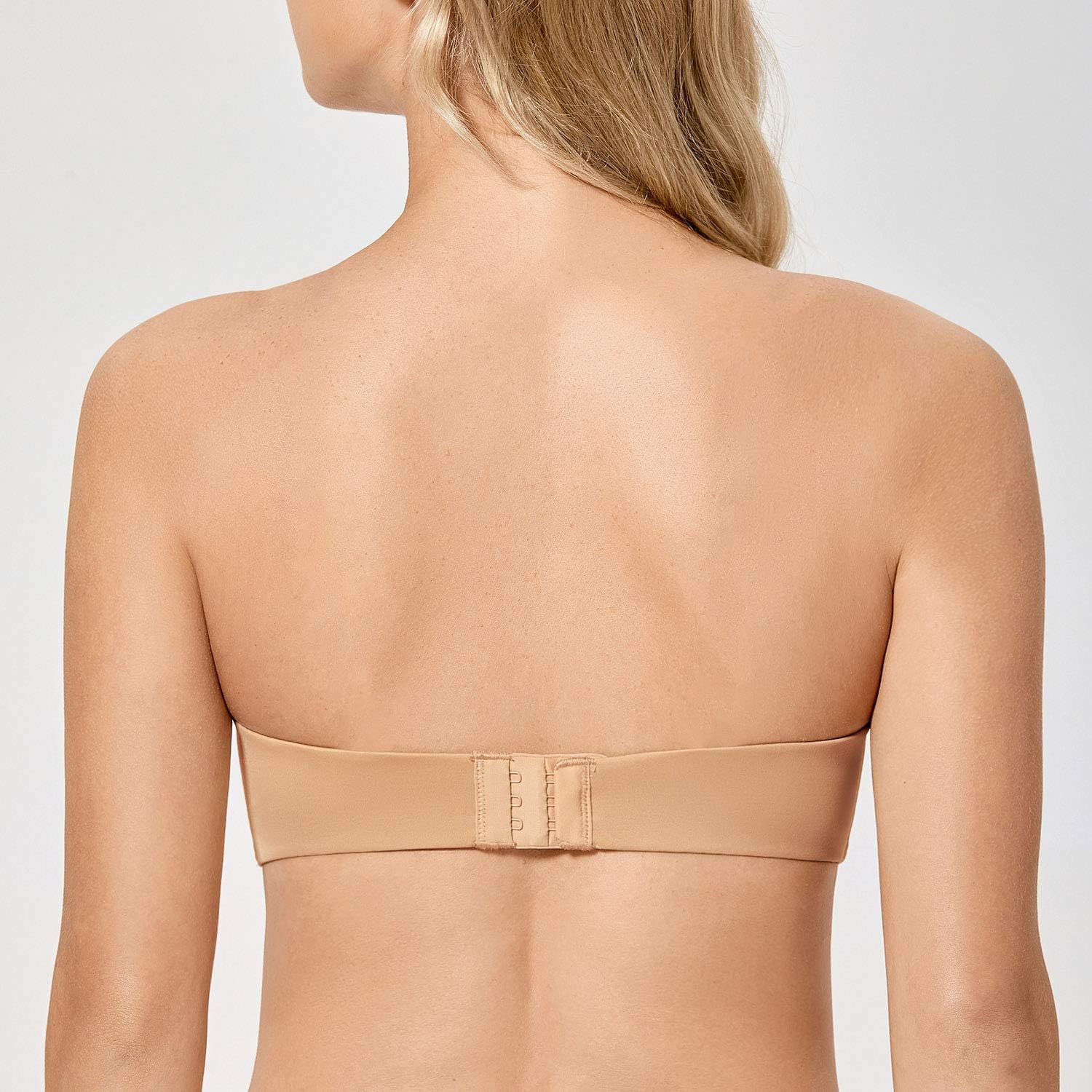 DELIMIRA Women's Seamless Underwire Bandeau Minimizer Strapless Bra for Large Bust at  Women’s Clothing store