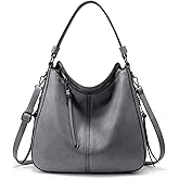 Realer Hobo Crossbody Bags for Women Designer Faux Leather Hobo Handbags Retro Large Size Shoulder Bag Bucket Purse