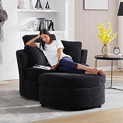Chair and A Half with Ottoman, 360° Swivel Chair