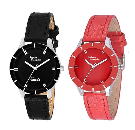 Sajavat Enterprise Analogue Multi Color Dial Watch For Woman Pack Of 2
