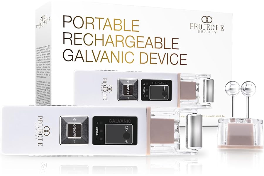 Project E Beauty Portable Rechargeable Galvanic Device | Skin Care Reduce Wrinkles Skin Tightening Firming Fine Lines Desincrustation Deep Pore Cleansing Rejuvenation Device