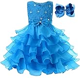 JerrisApparel Flower Girls Party Dress Ruffle Tutu Sleeveless Princess Dress Ball Gown